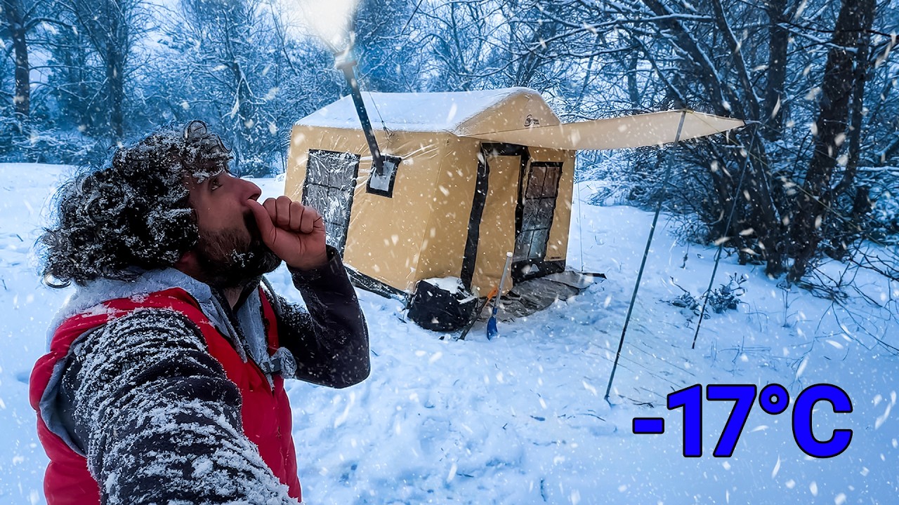 ЗИМНИЙ КЕМПИНГ ПРИ МОРОЗЕ -17°C