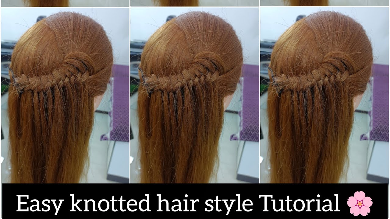 Easy knotted step by step hair style Tutorial 🌸