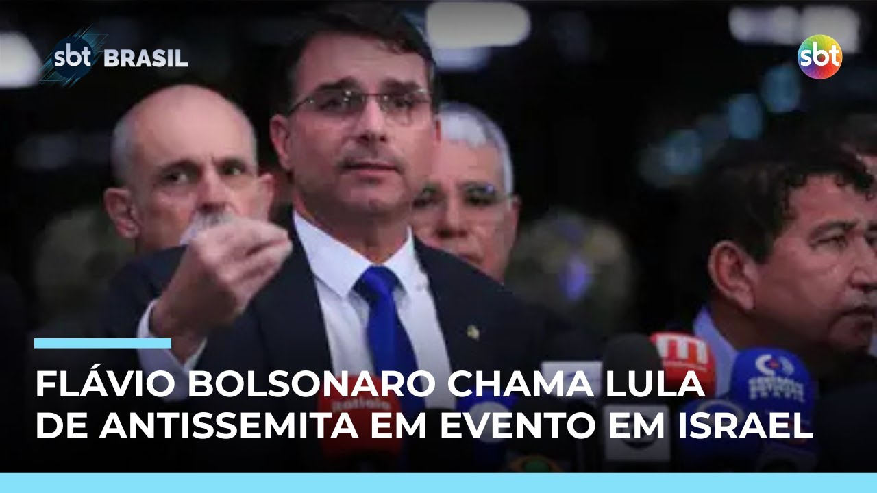 Em Israel, Flávio Bolsonaro chama Lula de antissemita e critica governo | #SBTBrasil