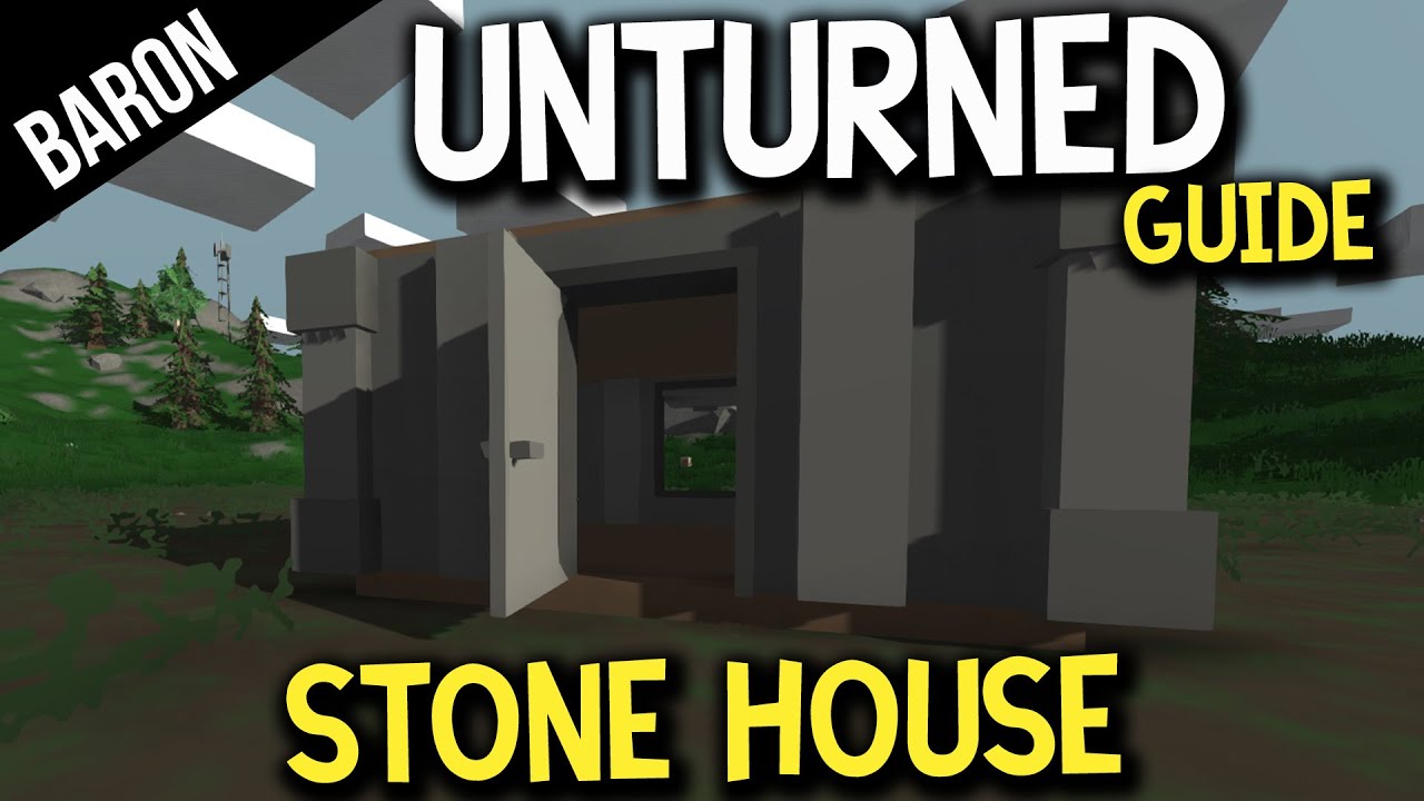 Unturned Stone House Tutorial - Advanced Building - How to Make a House!