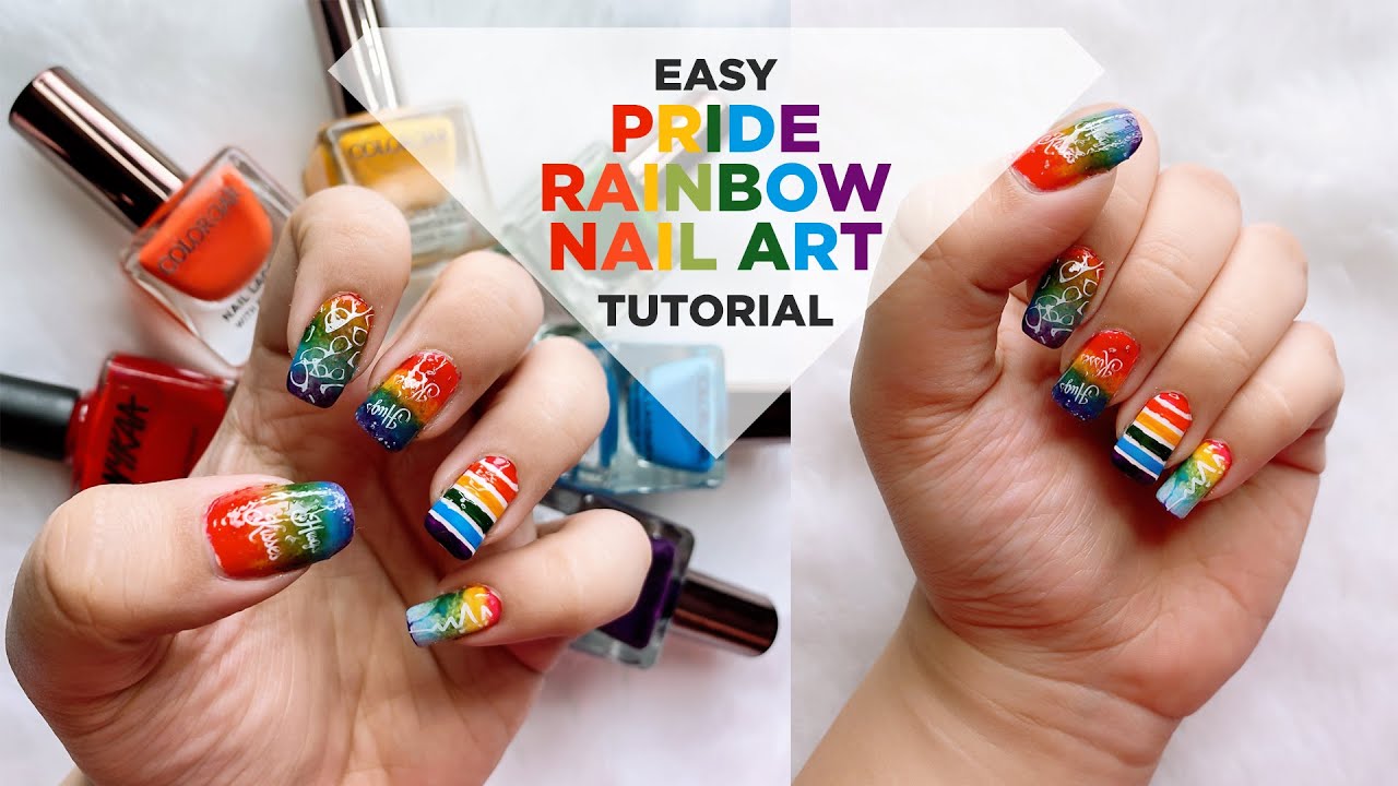 Easy Rainbow Nail Art Tutorial I Pride Month Nails I Nail Art Design 2020 I Beauty Edit by Amy
