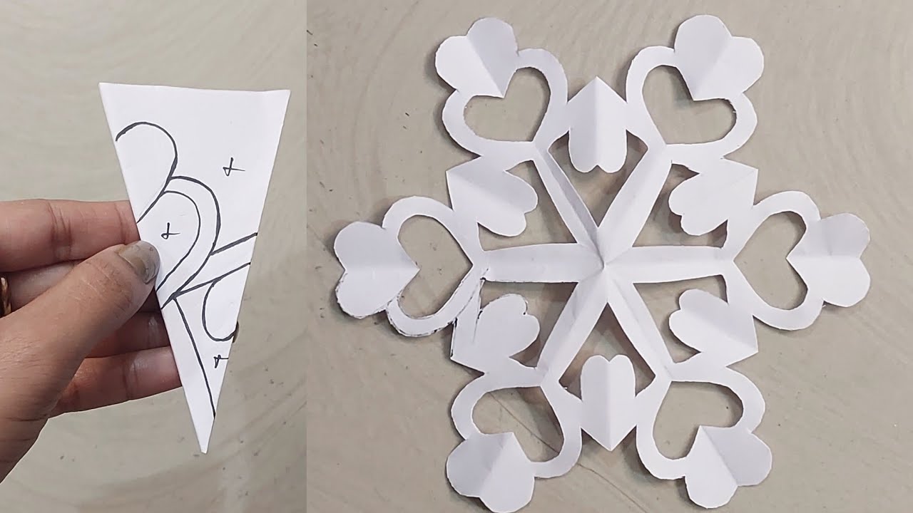 How to make easy and beautiful snowflakes ❄️♥️ #papercraft #snowflakes #part 144