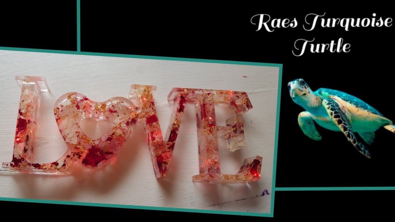 Light up resin Love sign