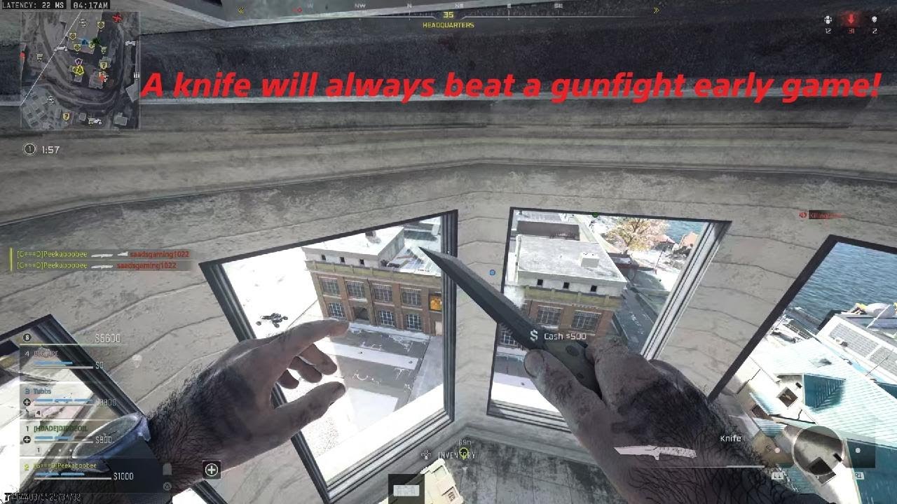 Knife kills beat a gun fight, Reg Resurgence; Warzone