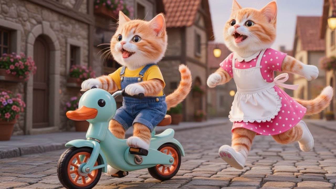 🚲✨ Ginger Kitten Watches Friends Ride… Mama Cat Builds His Dream Bike with Her Own Hands 💖🐱