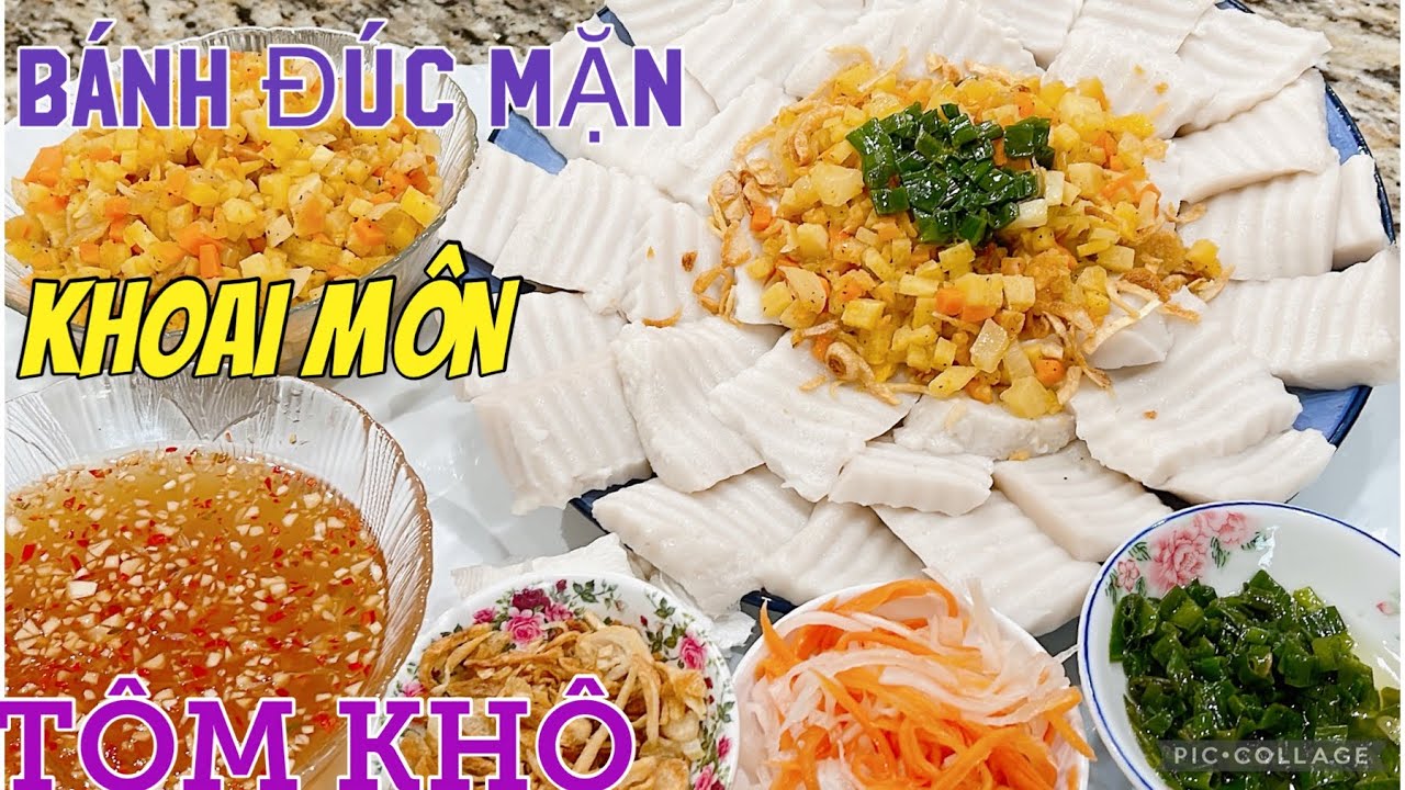 Bánh Đúc Mặn Khoai Môn Tôm Khô, Cách Làm KHÔNG CẦN KHUẤY bột bánh béo mềm dẻo thơm ngon ăn là ghiền