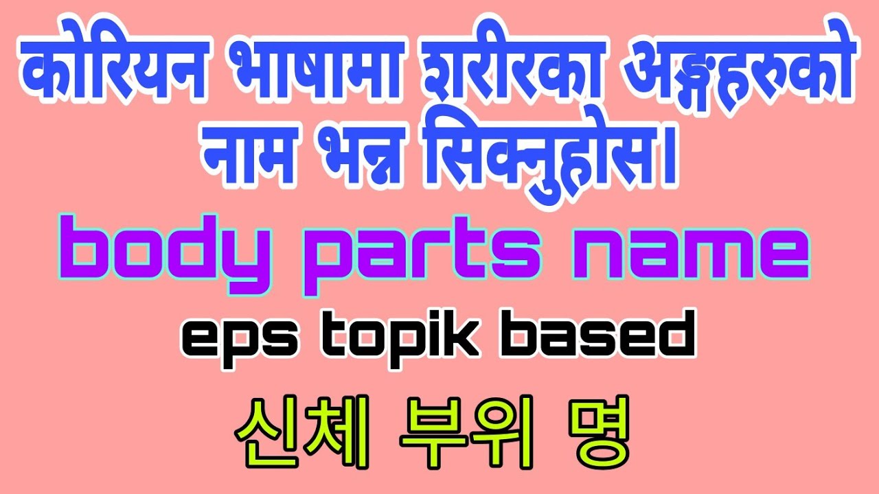 body parts name in korean language|body parts name in korean language in nepali|secondlanguagel2