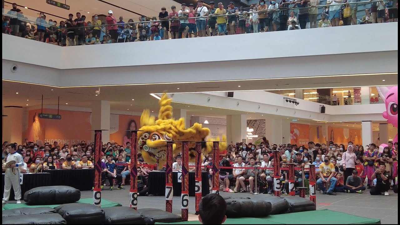 [4K] 柔佛沙威文青龙狮团 Johor Sawit Wen Ching in 1st KSL Esplanade Mall Cup Acrobatic Lion Dance Championship