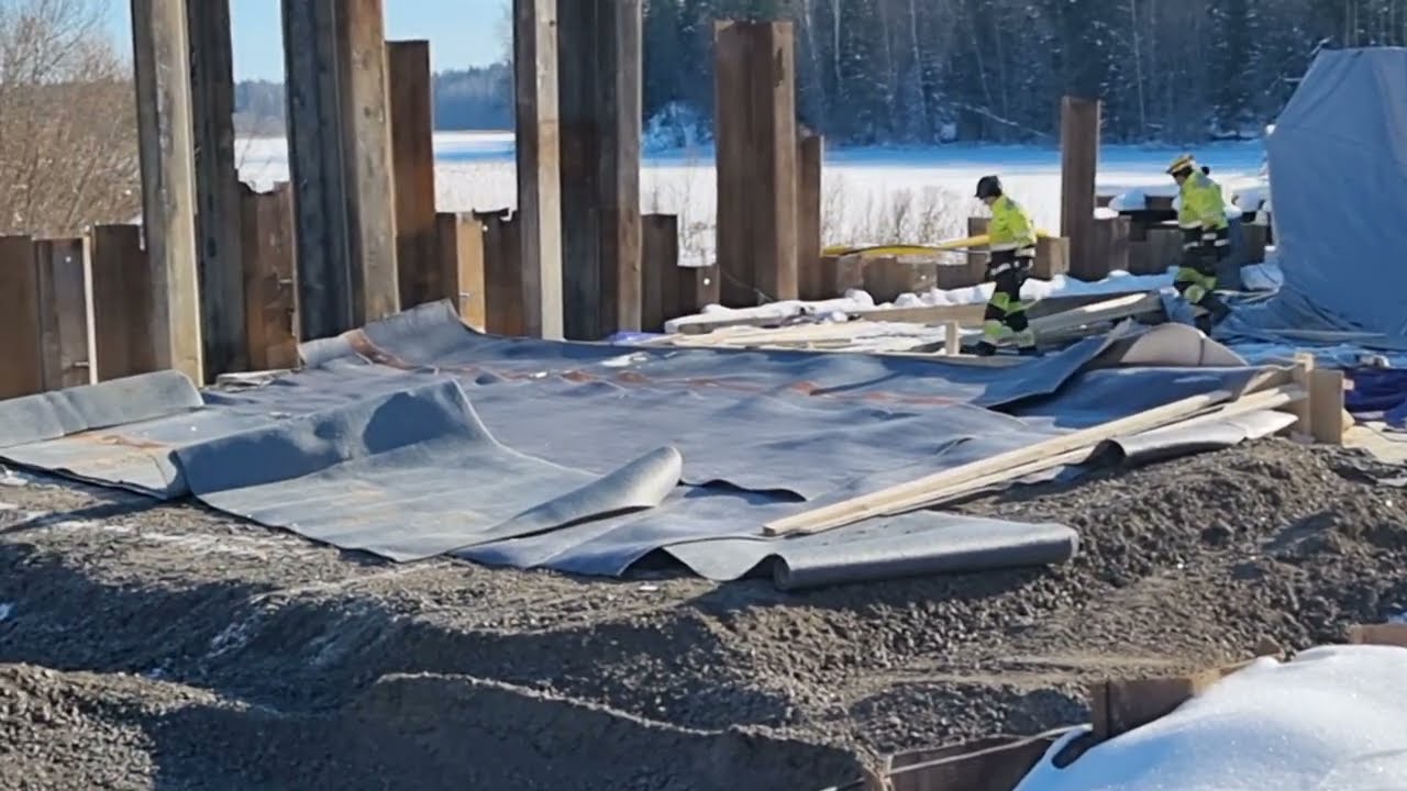 Siirtymälaatta valettu upeassa talvisäässä