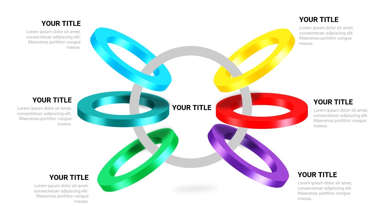 Animated 6 Rings Infographic Slide in PowerPoint