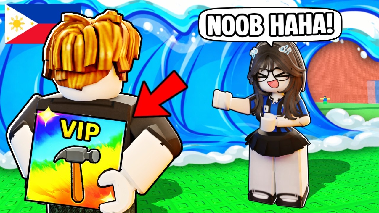 Nagpanggap Akong NOOB Para I-TROLL ang CRUSH Ko Bilang REAL OWNER sa Escape Tsunami For Brainrots!