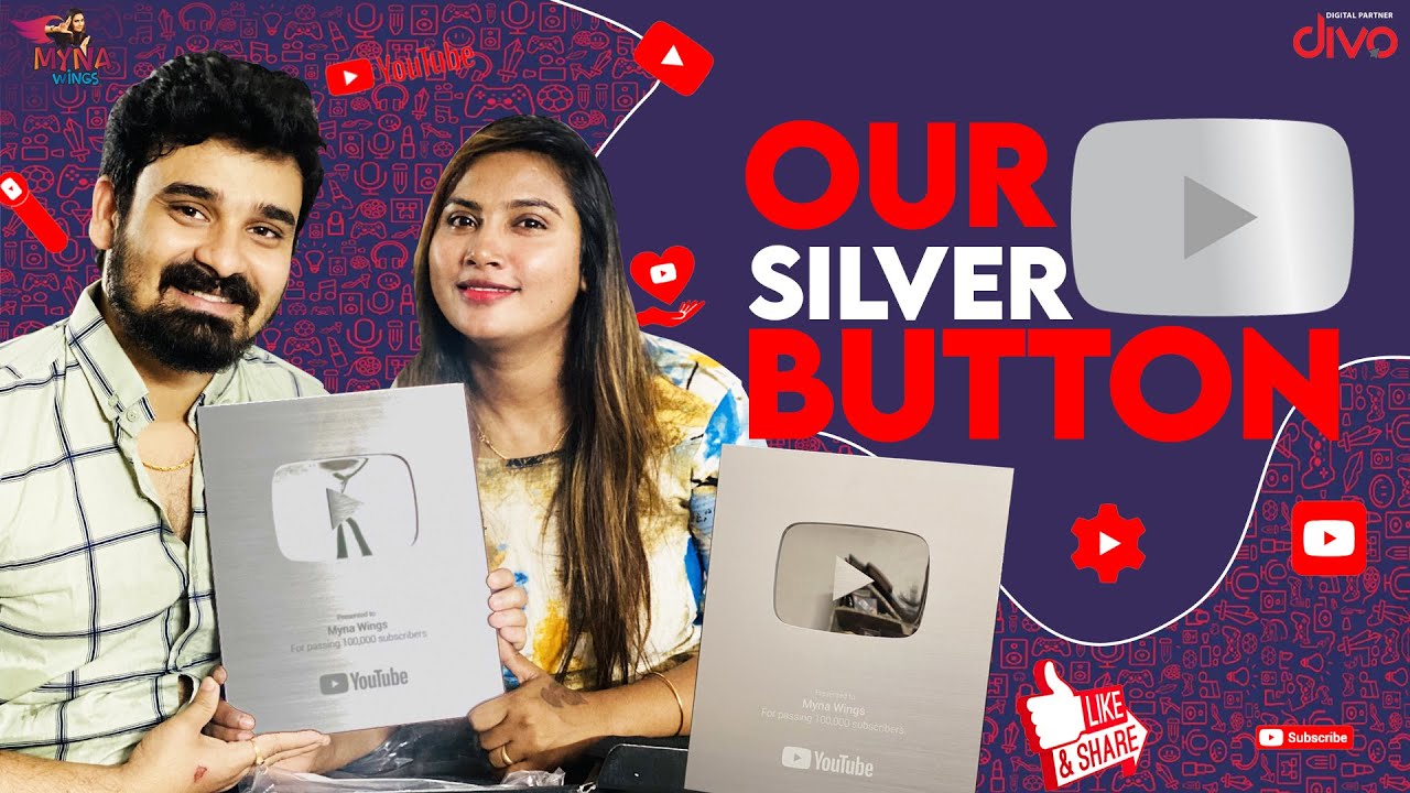 Unboxing Our Silver Play Button | Myna wings | Mynayogi | Myna Wings