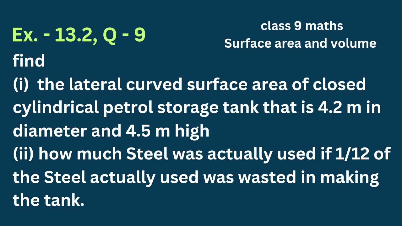 find the literal surface area of close tank diameter 4.2m and height 4.5 m how much Steel was used