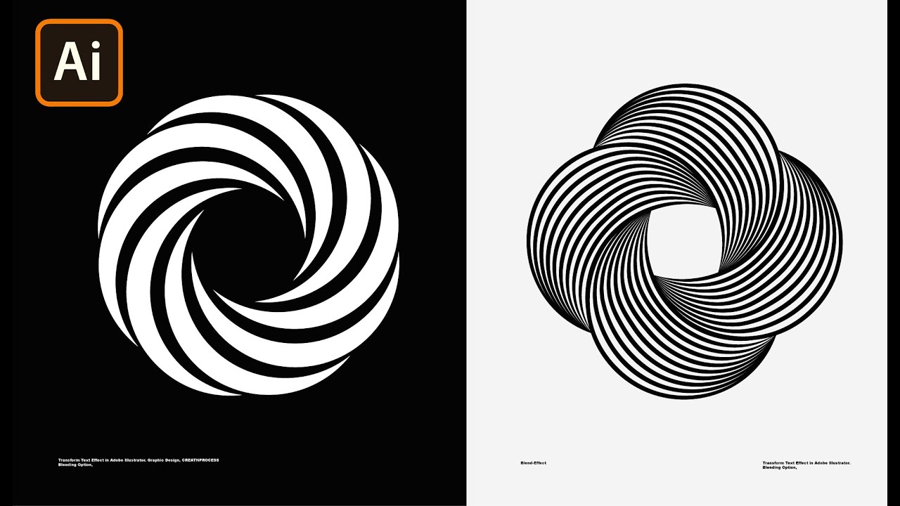 Transform Abstract Design in Adobe Illustrator | Blend Tool, Geometric | Graphic Design