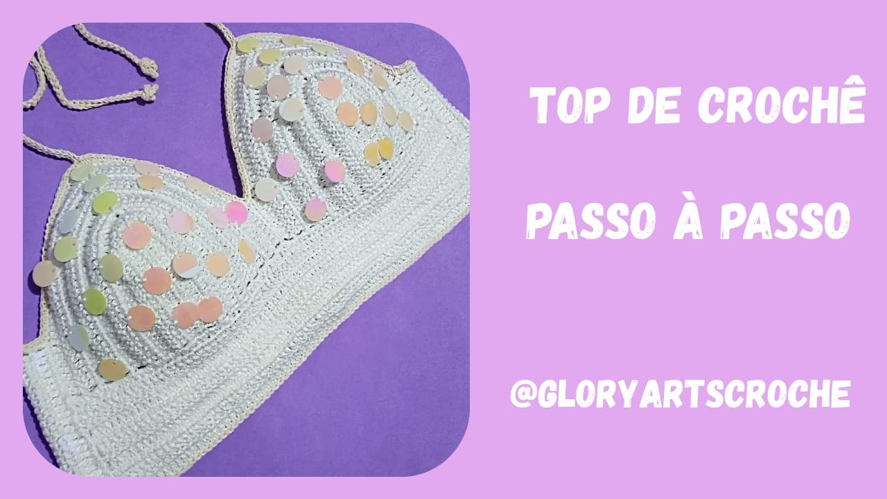 (Vídeo Aula)📌Top de crochê/Croped de crochê para carnaval/Passo à passo