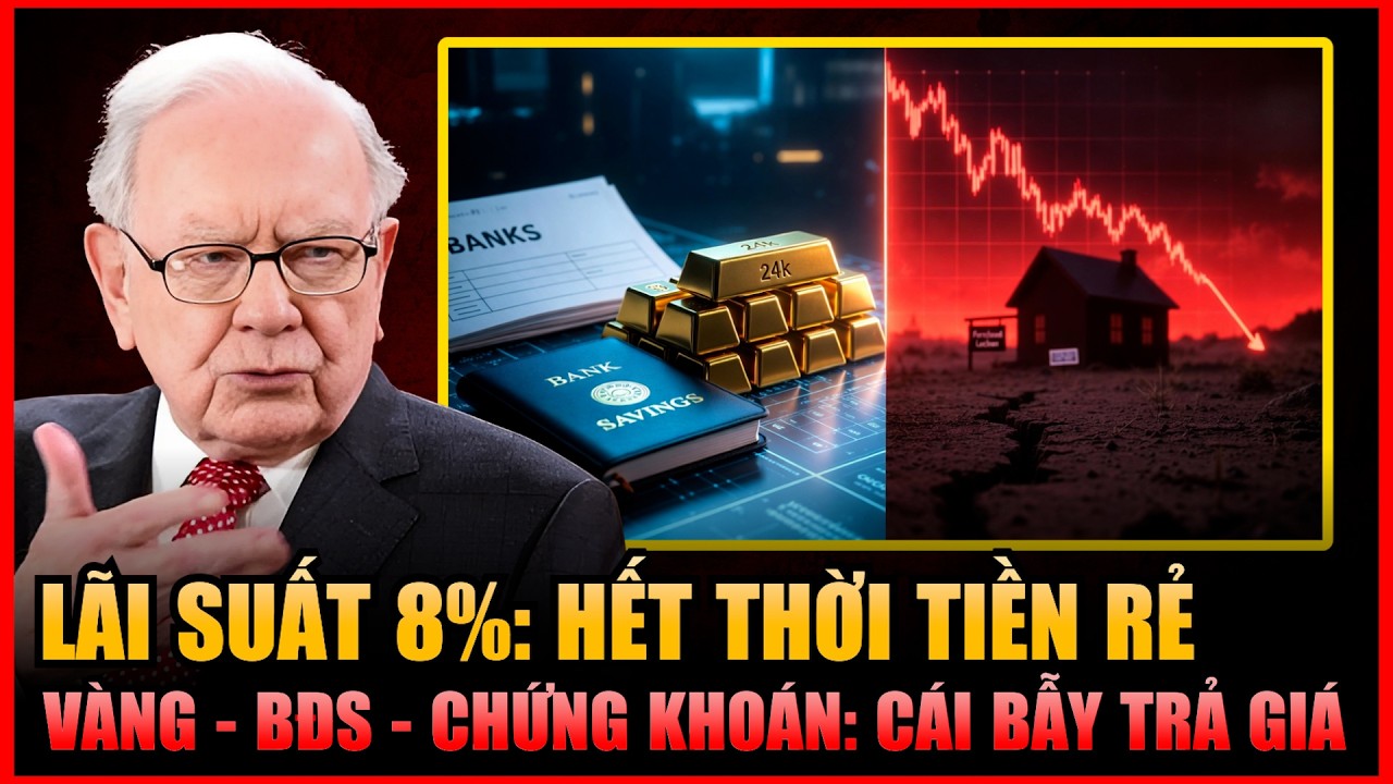 LÃI SUẤT 8% - KỶ NGUYÊN TIỀN RẺ KẾT THÚC - DÒNG TIỀN ĐỔ VÀO VÀNG, BĐS HAY CHỨNG KHOÁN?