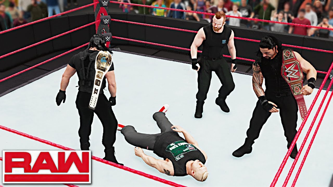 WWE RAW 2018 - Heel Shield Destroys Everyone ft. Lesnar, Strowman, Vince - WWE 2K18
