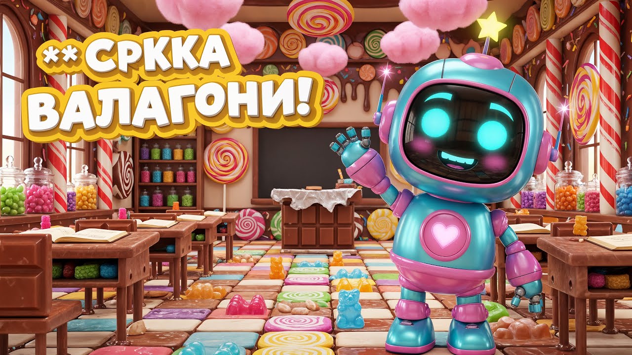🤖 Первый День Беби-Робота в Школе Конфет! | 3D Детская Песня