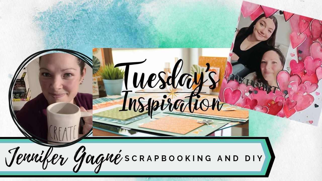 Tuesday's Inspiration! WATERCOLOUR Hearts Layout// #661