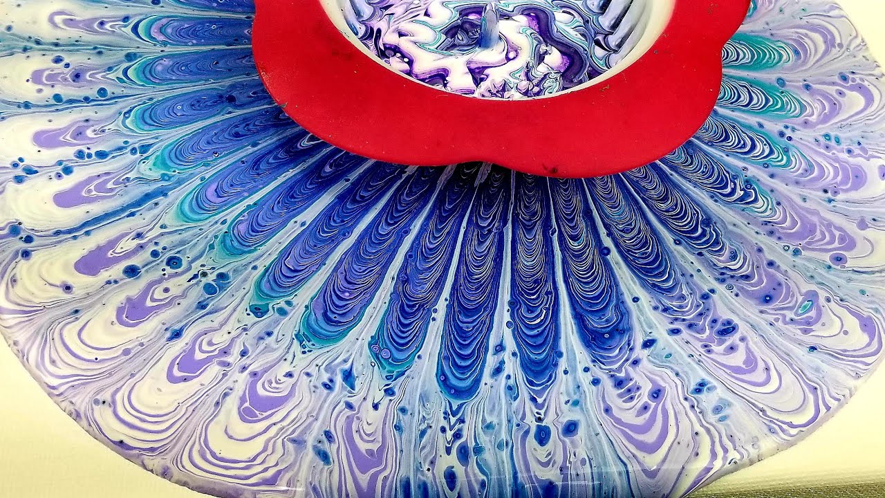 (29) 2nd Acrylic Swirl pour with Sink Strainer on canvas and vinyl record,  Awsome results 💜💙