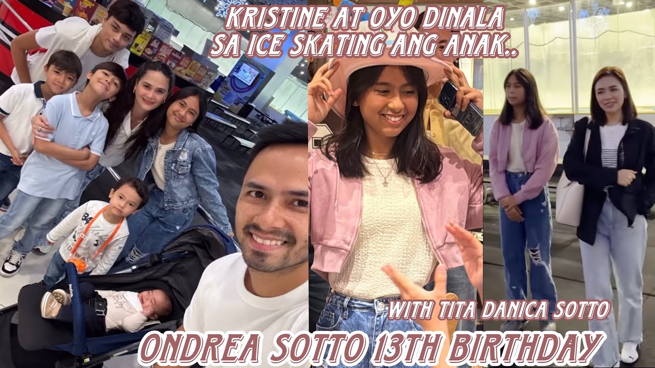 Ondrea Sotto 13th Birthday dinala nina Oyo at Kristine sa ice skating kasama si tita Danica Sotto