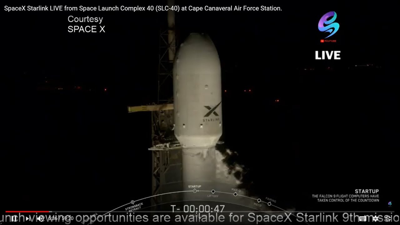 SpaceX Starlink LIVE from Space Launch Complex 40 (SLC-40) at Cape Canaveral Air Force Station.