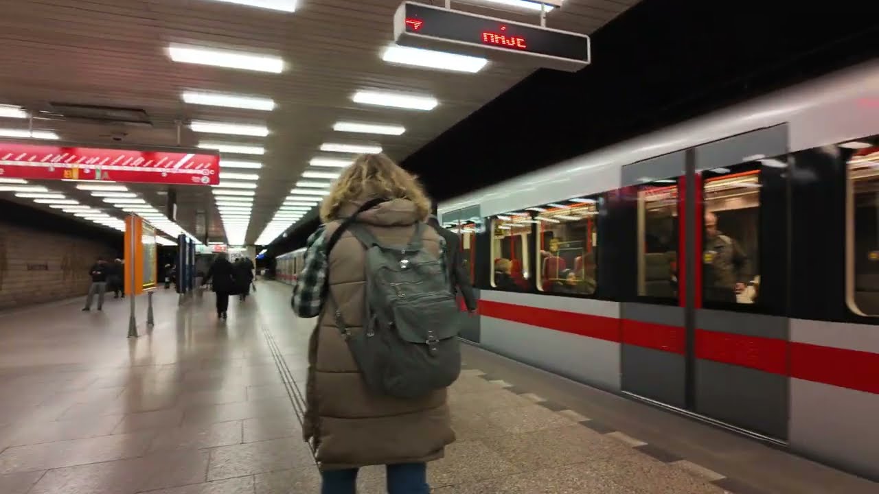 Czech Republic, Prague, Metro ride from Kačerov to Roztyly