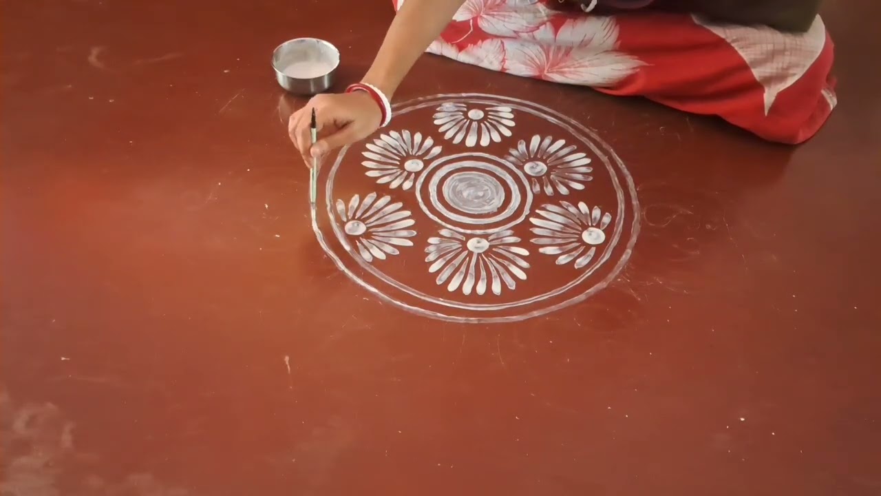 Simple And Easy Rangoli Designs/ Easy rangoli/ Muggulu design/ Diwali Rongoli #art #video #youtube 