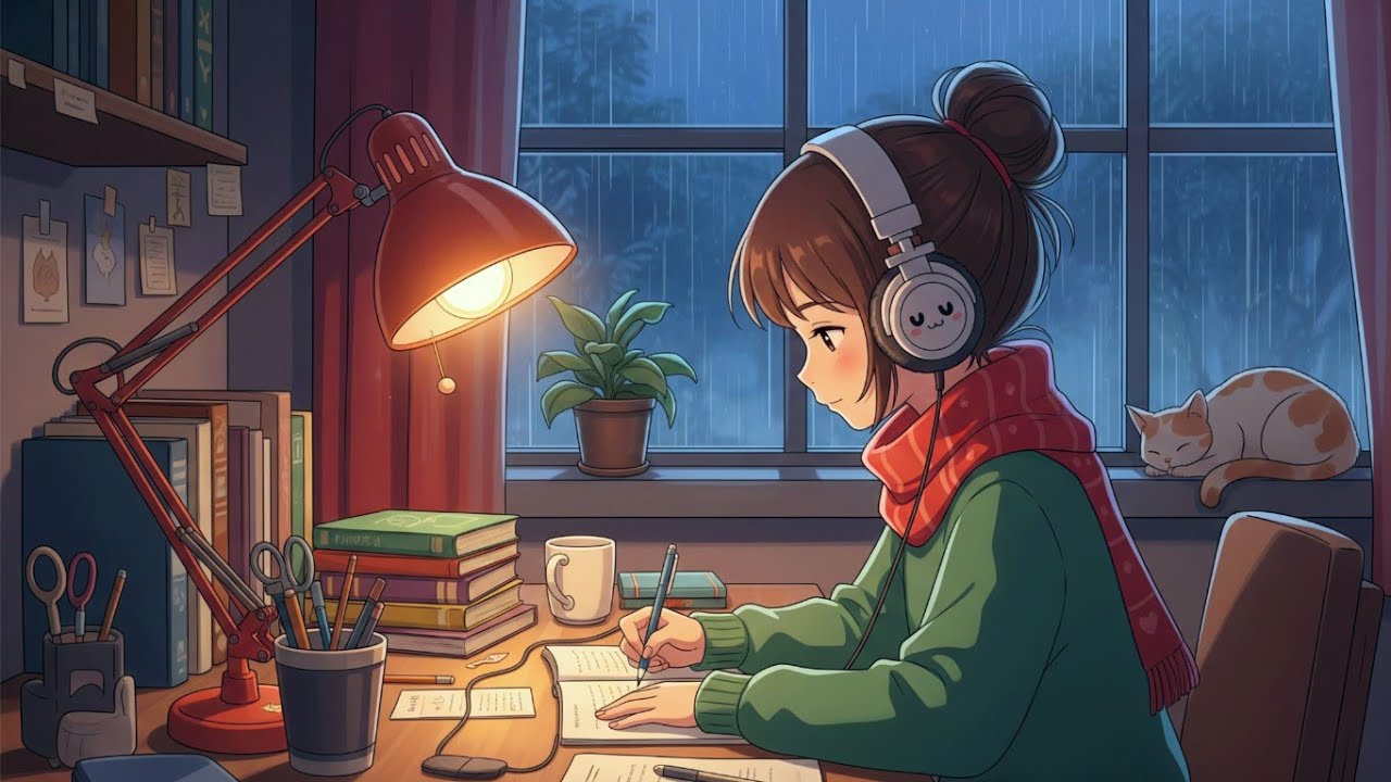 "Rainy Night Study – Lofi Beats for Relaxation & Focus"