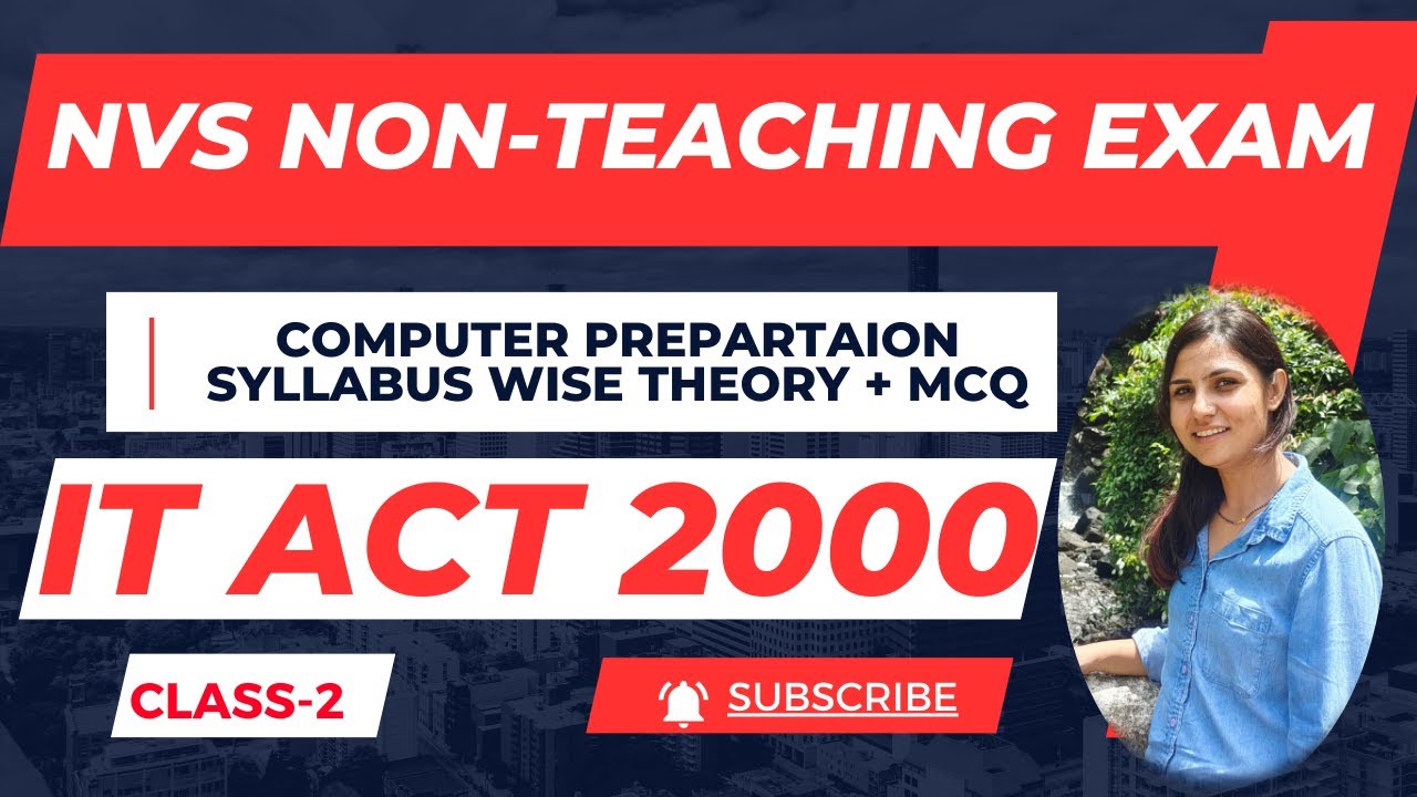 IT Act 2000|Information Technology Act 2008|NVS Non Teaching Exam NVS MTS Computer Class|By Chealsha