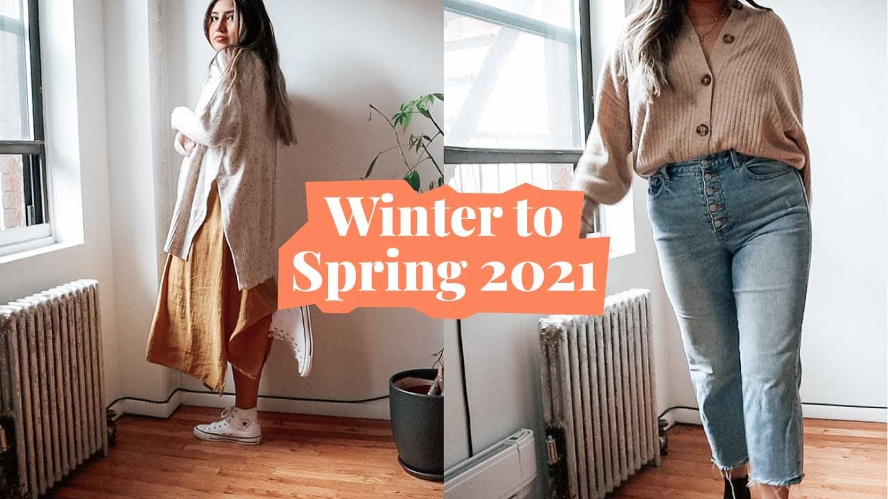 Winter to Spring Transitional Outfits 2021 | Midsize Edition | Size 8-10