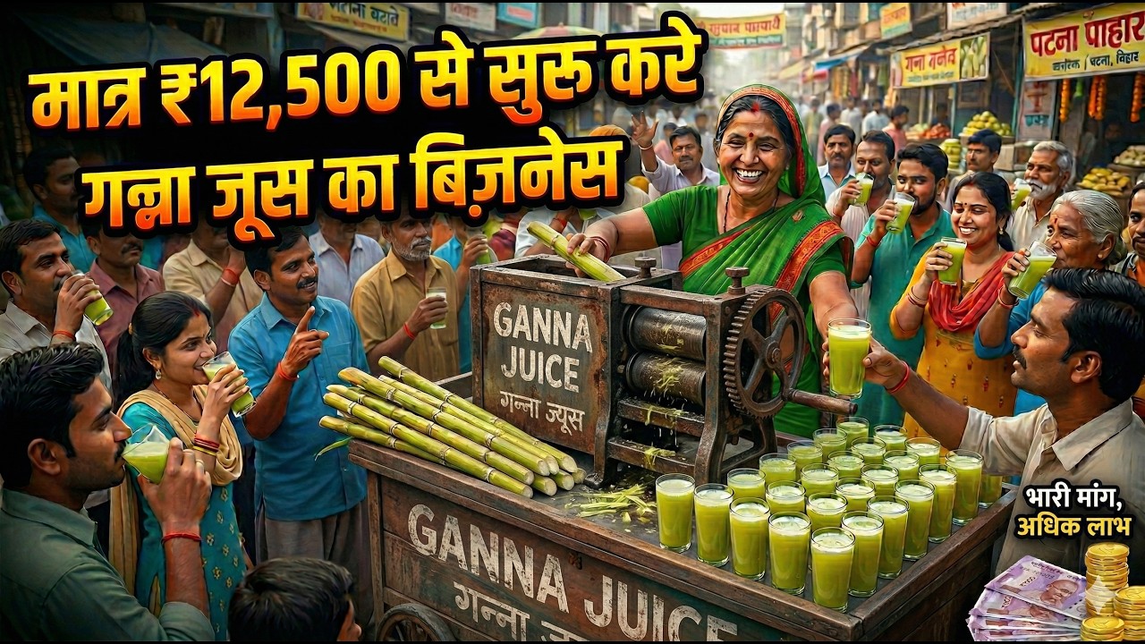मात्र ₹12,500 में शुरू करें गन्ने के जूस का बिजनेस 🥤 | Sugarcane Juice Machine Business 2026