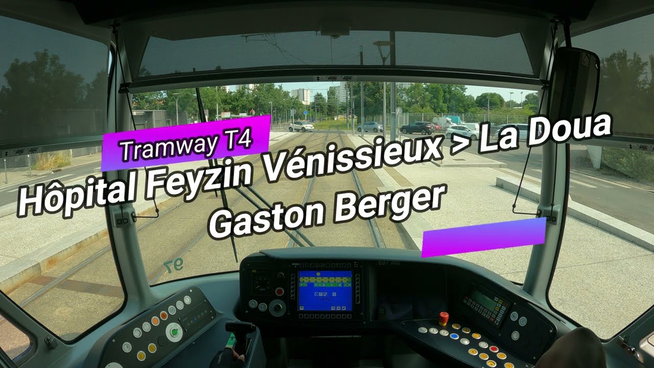 [POV 4K Tram Cabview]  [Tramway T4 direction La Doua G.BERGER] [Réseau TCL Lyon] [Alstom Citadis]