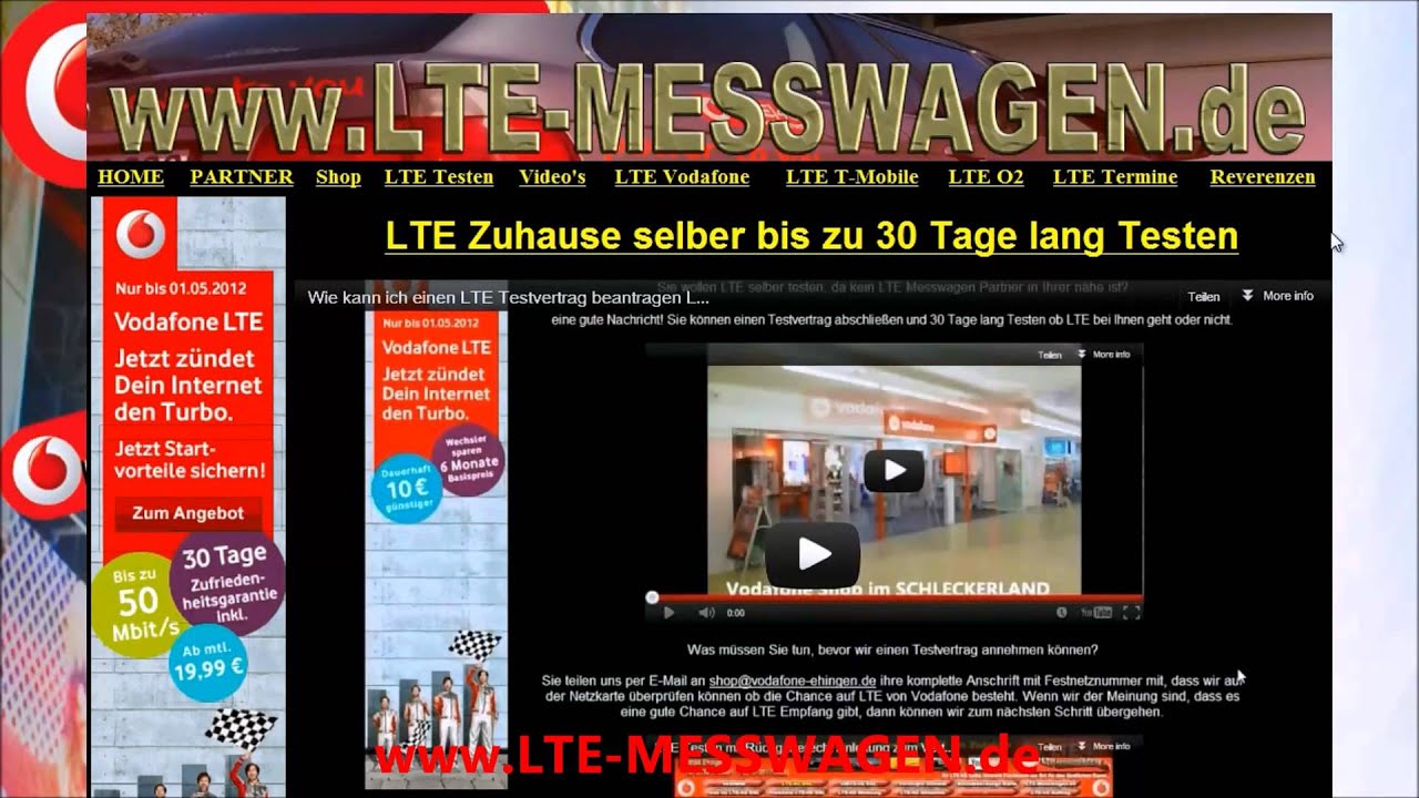Sie w&uuml;nschen eine LTE Messung www LTE MESSWAGEN de
