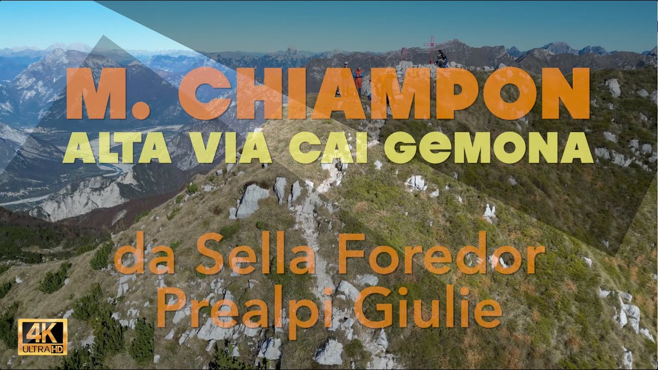 136 Monte Chiampon e un tratto Alta Via CAI Gemona. Magnifiche vedute dalle Prealpi Giulie al mare