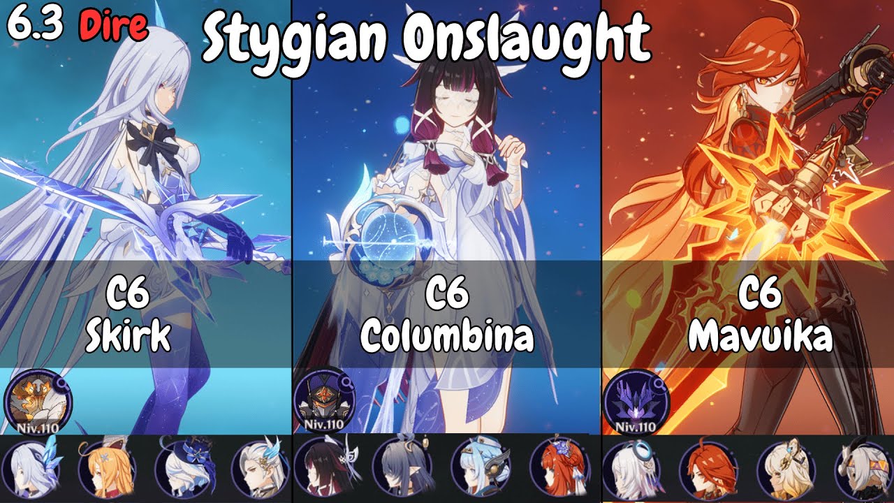 6.3 Stygian Onslaught C6 Columbina C6 Mavuika C6 Skirk - Dire Mode