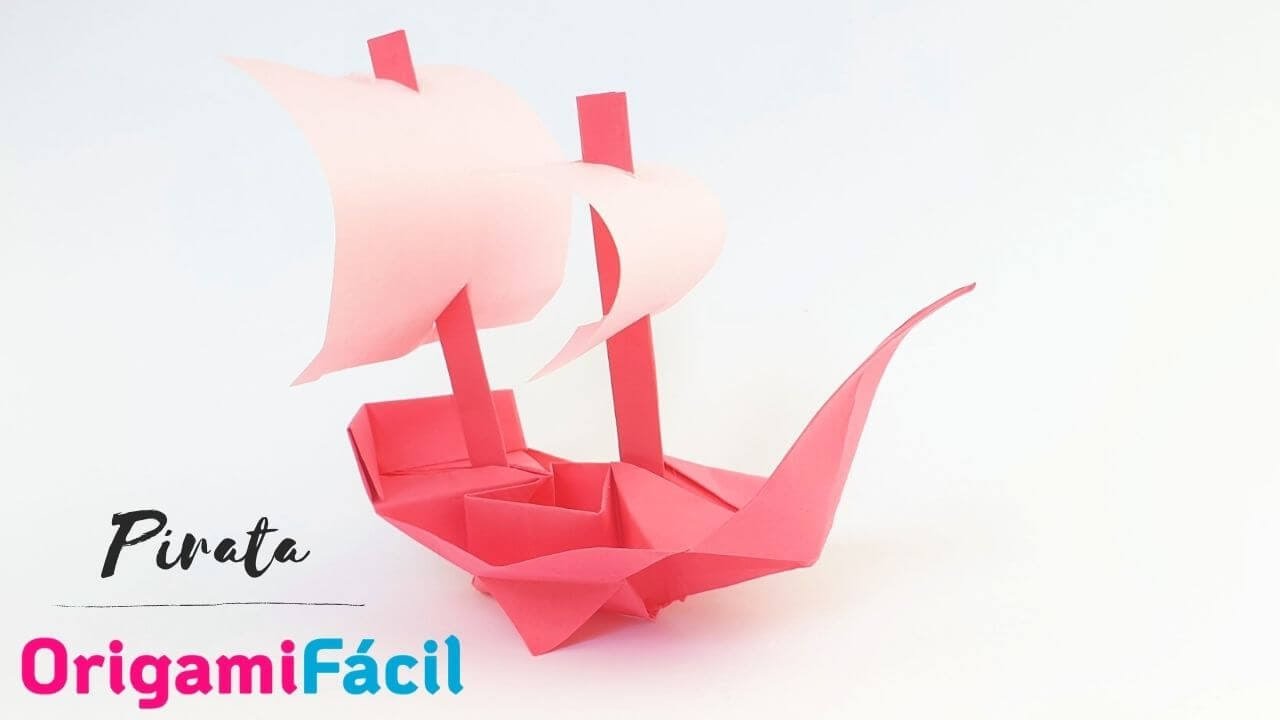 Cómo hacer un barco PIRATA de papel fácil - Origami