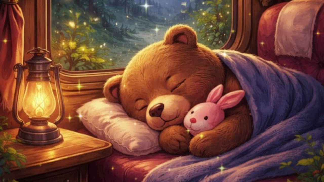 Baby Sleep Music | Little Bear Sleeping on a Train 🚆, White Noise