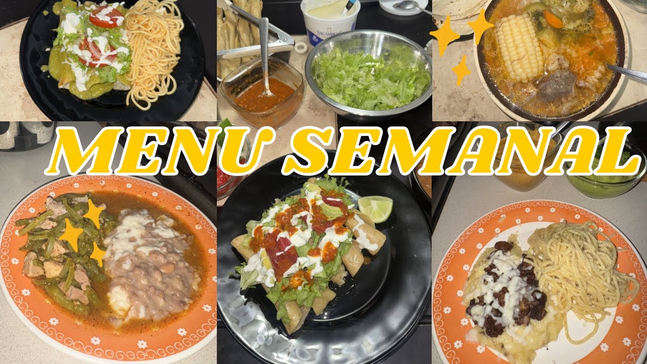 ✅5 Menús de comidas🥩🥑🥬🌽🥔🥕🍅🧀para la semana, recetas fáciles y económicas💰 para toda la semana☀️