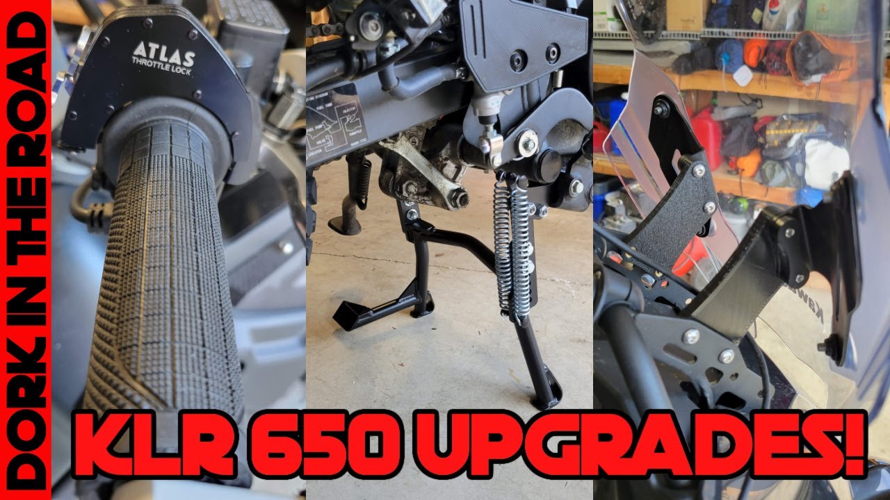 More 2022 Kawasaki KLR 650 Adventure Mods: Windscreen Risers, Center Stand, and Throttle Lock