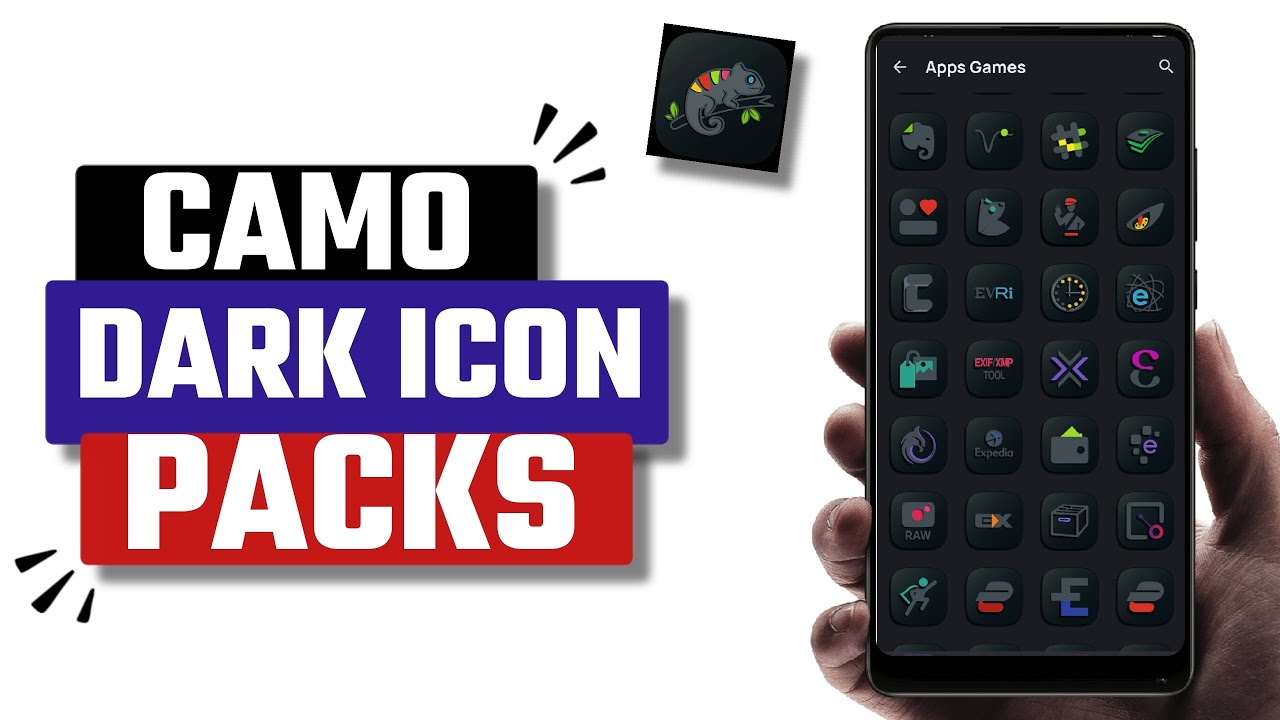 Best Camo Dark Icon Pack App for Android