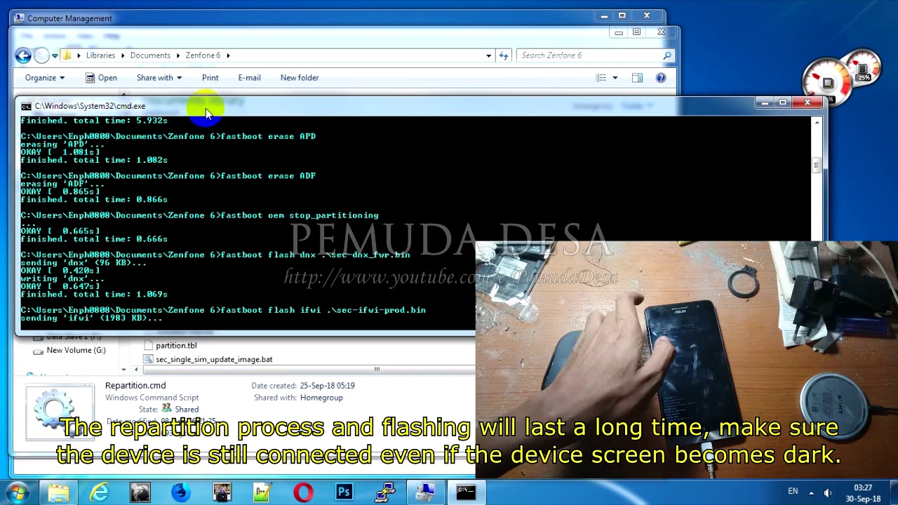 Cara mudah Debrick Unbrick Asus Zenfone 6 T00G (Stuck USB Logo, No Droidboot, Fastboot, Recovery)