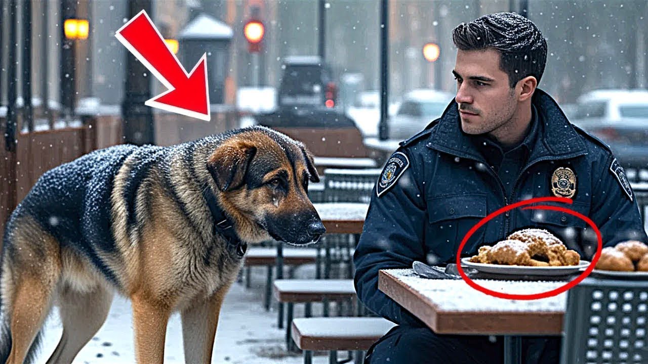 Hladový pes se podíval na policistu, jako by říkal „Můžu jíst s tebou?“ — jeho osud dojal všechny…