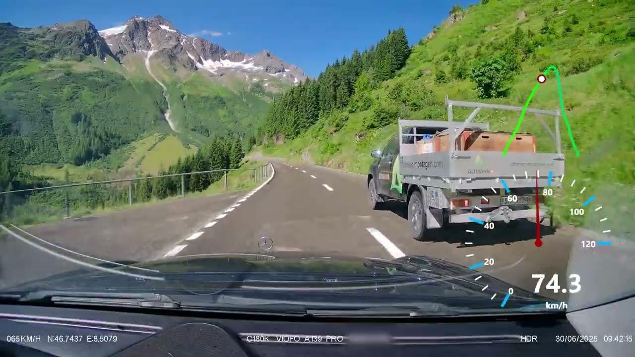 Wassen to Sustenpass top - Mercedes C180 Kompressor - Dashcam 2025 no audio