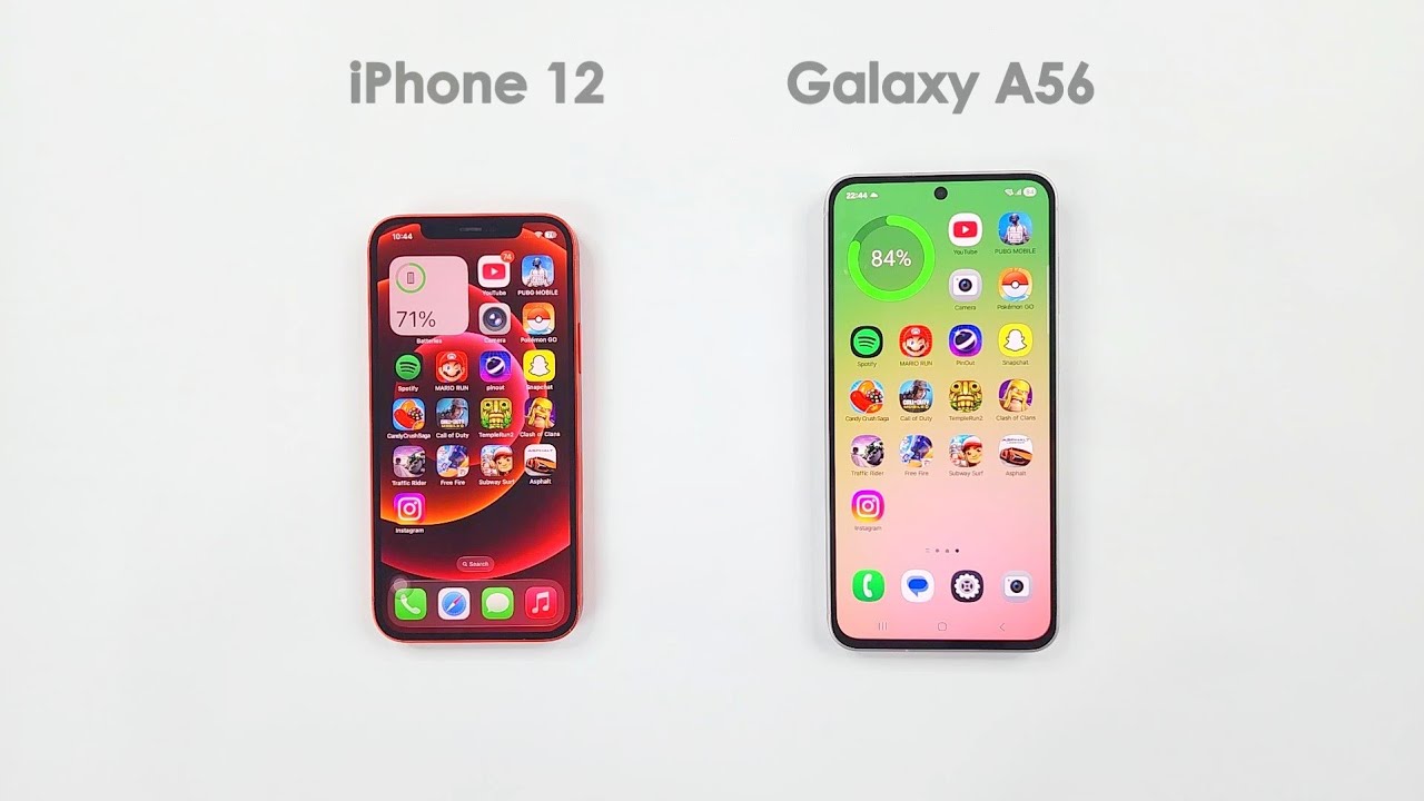 Samsung A56 vs iPhone 12 - SPEED TEST!