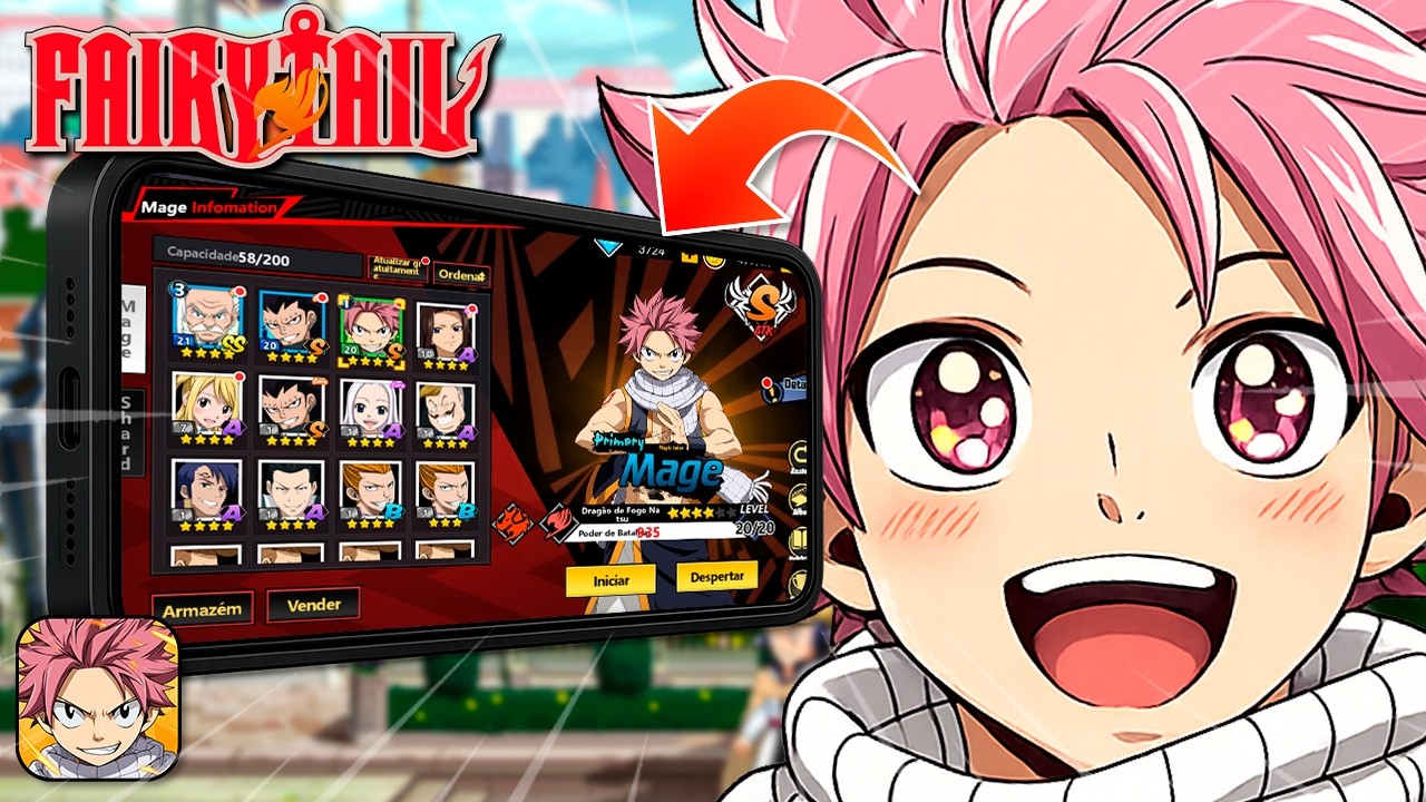 🔥Novo FAIRY TAIL MOBILE 2026 em Portugu&ecirc;s BR Ficou INSANO!!🤯 X7Game Android/IOS