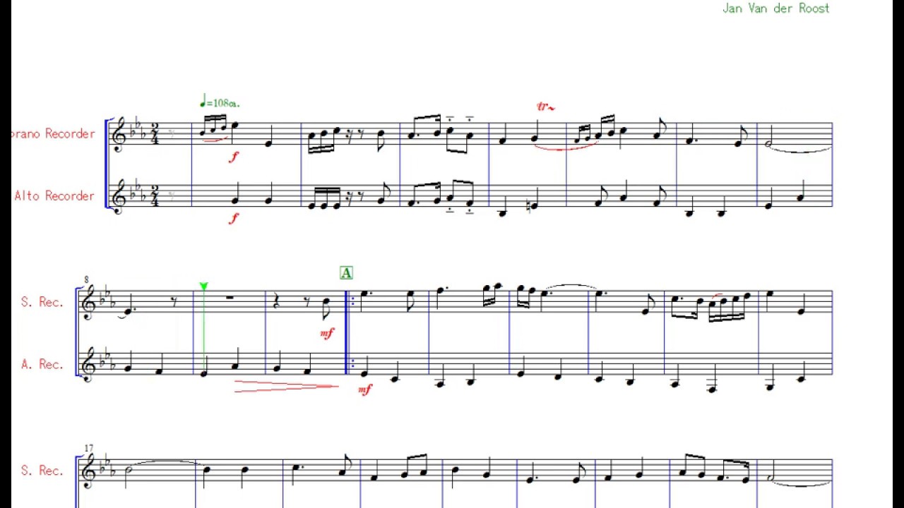 アルセナールをリコーダー２重奏に編曲してみた