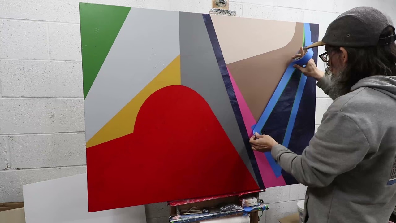 Hard Edge Intuitive Painting Time Lapse - Part 1