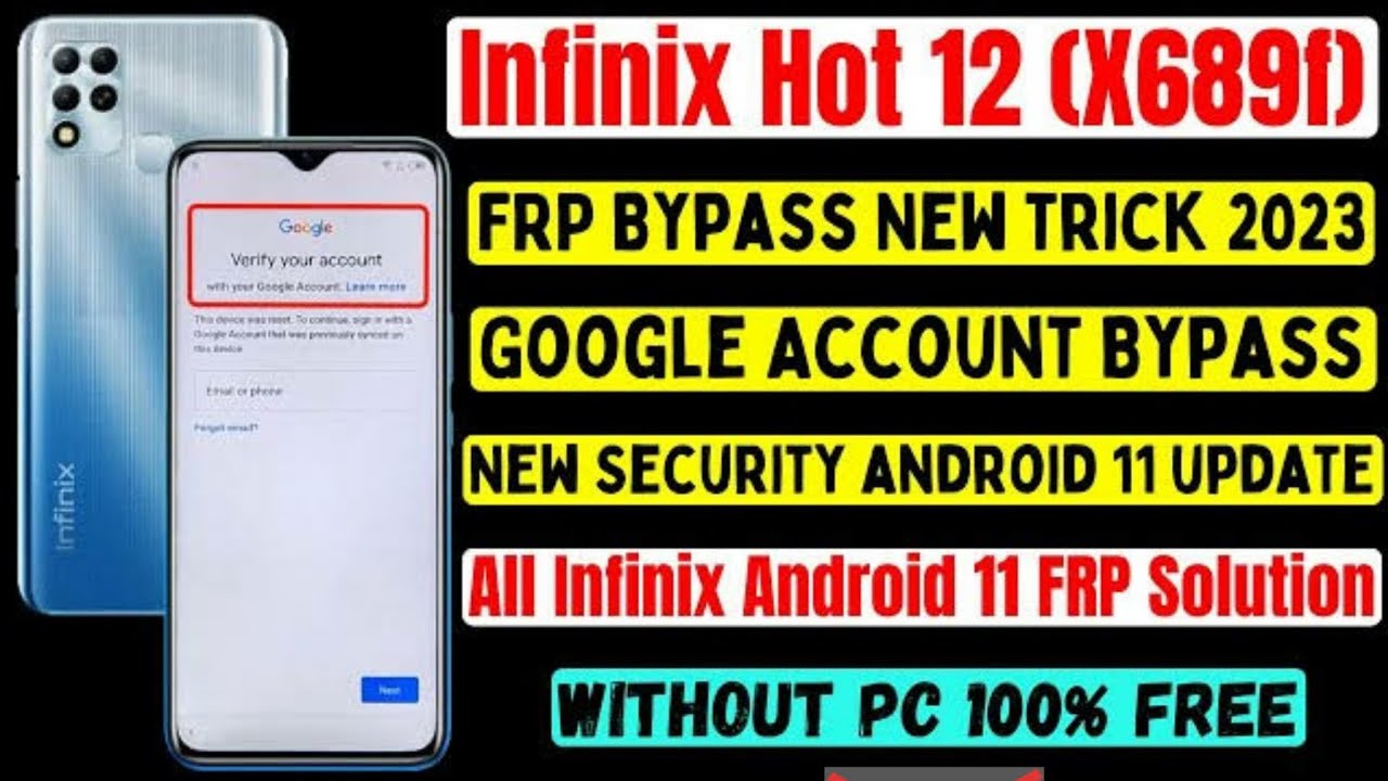 INFINIX Hot 12, Hot 11 frp bypass/Unlock googel account Infinix X689f, X689 without pc solved new