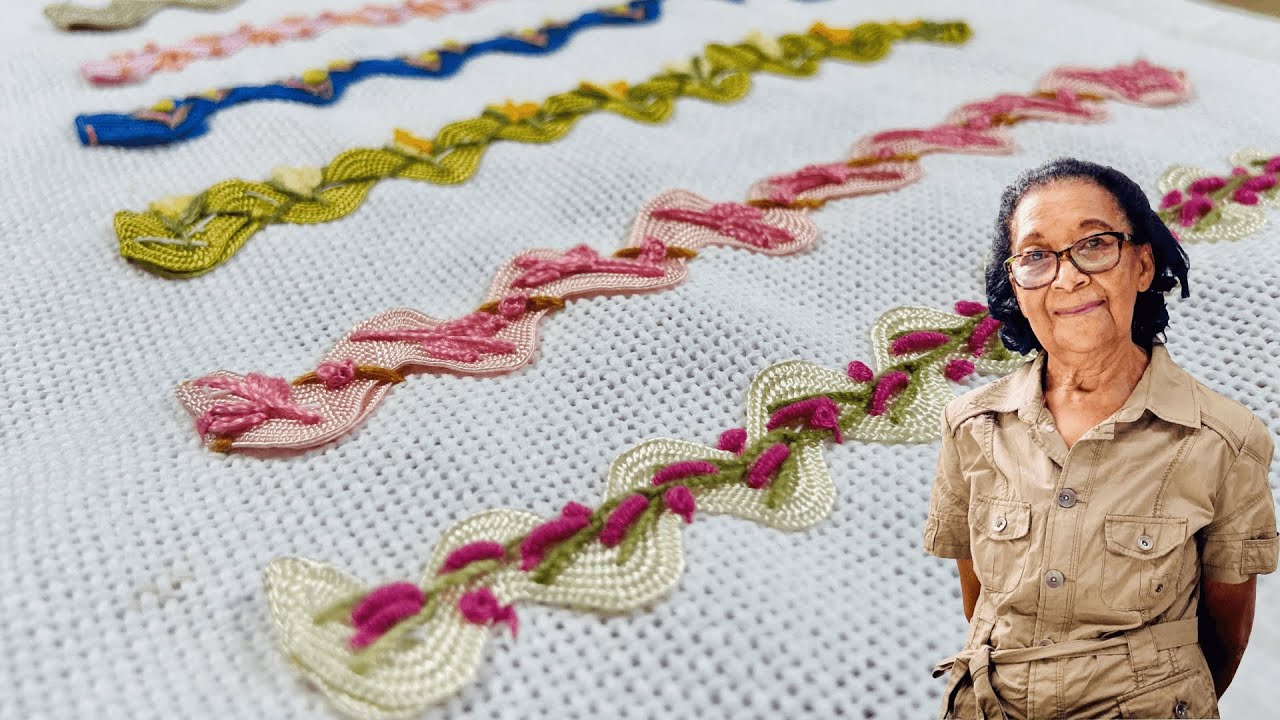 5 PONTOS DE BORDADO LIVRE DECORATIVOS EM SIANINHA PARA INICIANTES